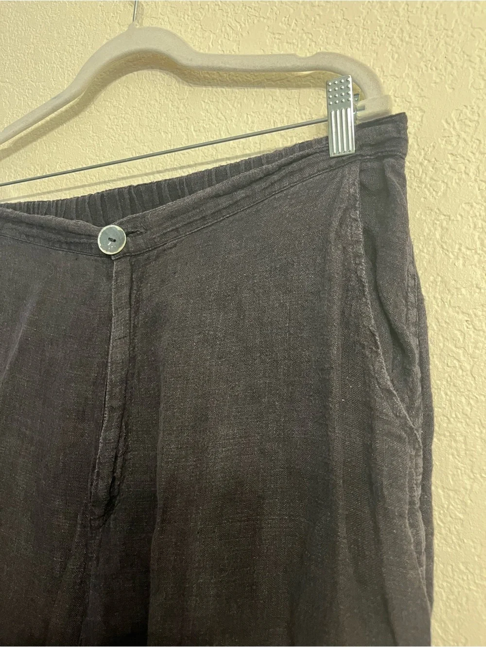 Flax Black 100% Linen-Blend Casual Chinos